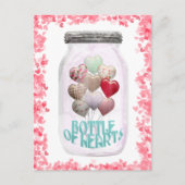 Happy Valentine's Day Mason Jar Flasche des Herzen Postkarte (Vorderseite)