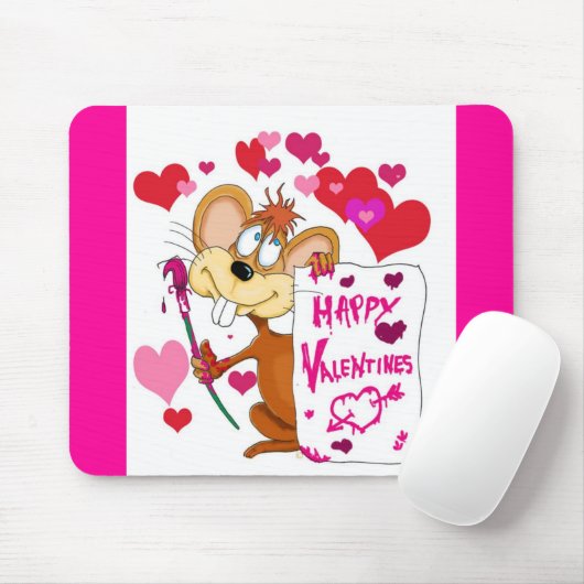 Happy Valentines Day Maus Mousepad (Mit Mouse)