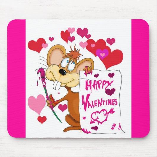 Happy Valentines Day Maus Mousepad (Vorne)