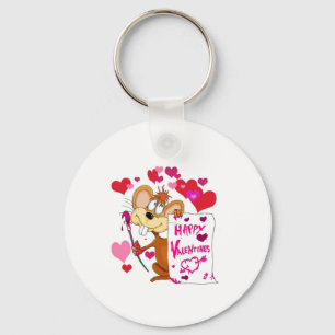 Happy Valentines Day Maus Schlüsselanhänger