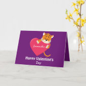 Happy Valentine's Day Meine Tochter Tiger Thema Karte (Gelbe Blume)