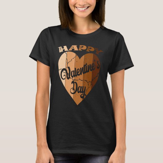 Happy Valentine's Day Melatonin Heart Black Histor T-Shirt (Vorderseite)