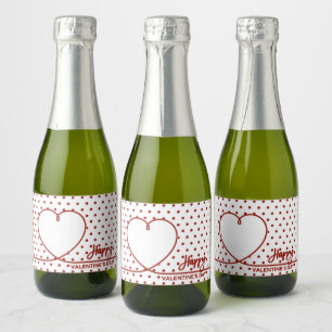 Happy Valentine's Day Mini Champagne Label Set Schaumweinetikett