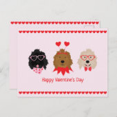 Happy Valentines Day Mini Goldendoodle Hunde Postkarte (Vorne/Hinten)