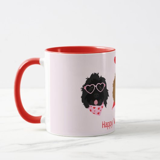 Happy Valentines Day Mini Goldendoodle Hunde Tasse (Links)