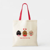 Happy Valentines Day Mini Goldendoodle Hunde Tragetasche (Rückseite)