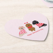Happy Valentines Day Mini Goldendoodle Hunde Untersetzer (angewinkelt)