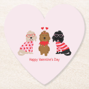 Happy Valentines Day Mini Goldendoodle Hunde Untersetzer