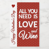 Happy Valentine's Day Mini Wine Label Set Weinetikett (Einzelnes Label)