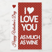 Happy Valentine's Day Mini Wine Label Set Weinetikett (Einzelnes Label)