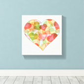 Happy Valentines Day mit bunten Herzen Leinwanddruck (Insitu (Holzboden))
