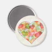 Happy Valentines Day mit bunten Herzen Magnet (Vorderseite/Rückseite)