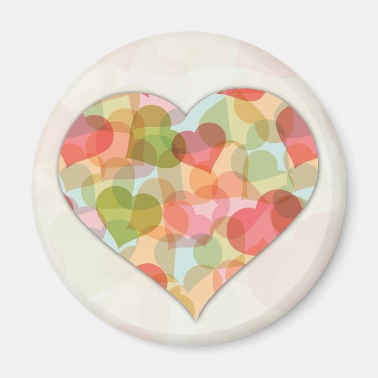 Happy Valentines Day mit bunten Herzen Magnet (Vorne)