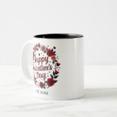 Happy Valentine's Day mit einem schönen und hellen Zweifarbige Tasse (Vorderseite Links)