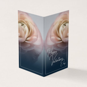 Happy Valentine's Day mit großer rosa Rose