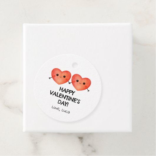 Happy Valentine's Day mit Herzchen Geschenkanhänger (Beispiel)