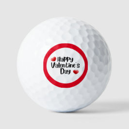 Happy Valentine's Day mit Liebe rotes Herz Golfball