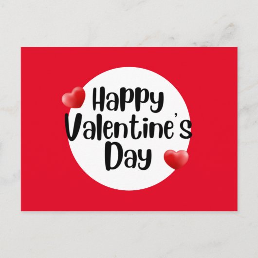 Happy Valentine's Day mit Liebe rotes Herz Postkarte (Vorderseite)