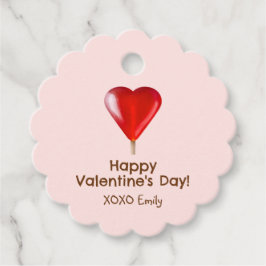 Happy Valentines Day mit rotem Herz Lollipop Geschenkanhänger