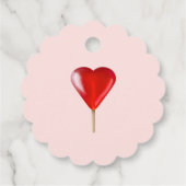 Happy Valentines Day mit rotem Herz Lollipop Geschenkanhänger (Rückseite)