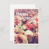 Happy Valentine's Day mit Vintager Blume Bouquet (Vorne/Hinten)