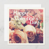 Happy Valentine's Day mit Vintager Blume Bouquet (Vorne/Hinten)