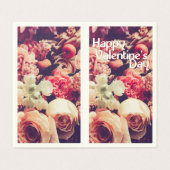 Happy Valentine's Day mit Vintager Blume Bouquet (Außenseite Aufgefaltet)