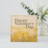 Happy Valentine's Day mit Vintager Blume Meadow (Stehend Vorderseite)