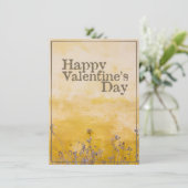 Happy Valentine's Day mit Vintager Blume Meadow (Stehend Vorderseite)