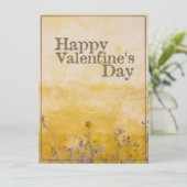 Happy Valentine's Day mit Vintager Blume Meadow (Stehend Vorderseite)