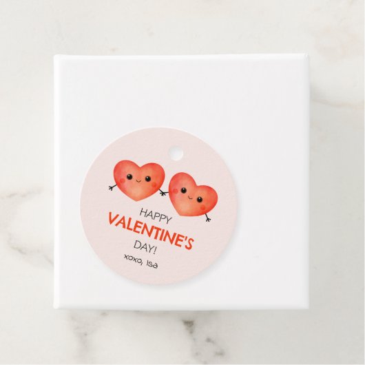 Happy Valentine's Day mit zwei Herzen Geschenkanhänger (Beispiel)