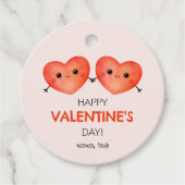 Happy Valentine's Day mit zwei Herzen Geschenkanhänger (Vorderseite)