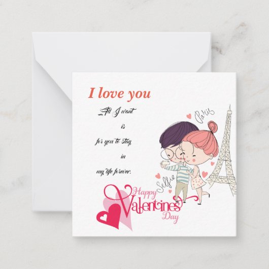 Happy valentines Day Mitteilungskarte (Vorderseite)