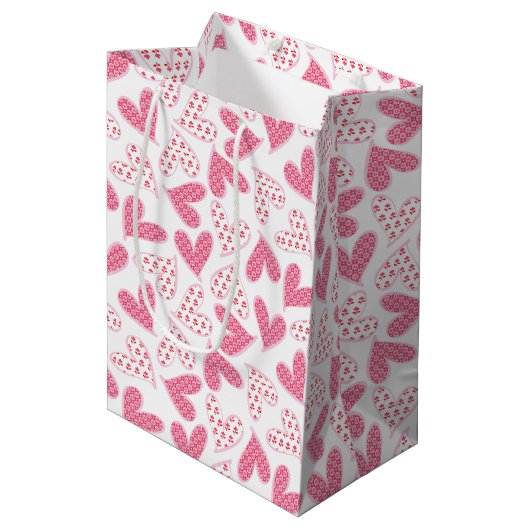 Happy Valentine's Day Mittlere Geschenktüte (Vorderseite Schrägansicht)