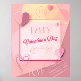 Happy Valentine's Day Modern Abstrakt Poster