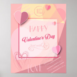 Happy Valentine's Day Modern Abstrakt Poster