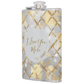 Happy Valentine's Day, Modern, Elegant Luxury Flachmann (Links)