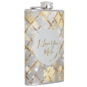 Happy Valentine's Day, Modern, Elegant Luxury  Flachmann (Rechts)