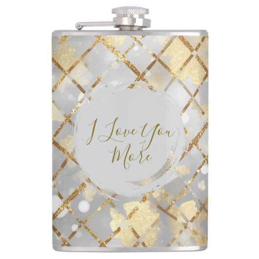 Happy Valentine's Day, Modern, Elegant Luxury  Flachmann (Vorderseite)