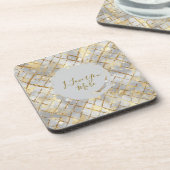 Happy Valentine's Day, Modern, Elegant Luxury Getränkeuntersetzer (Linke Seite)