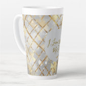 Happy Valentine's Day, Modern, Elegant Luxury  Milchtasse (Linke Ecke)