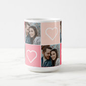 Happy Valentines Day Modern Four Foto Collage Sce Kaffeetasse (Mittel)