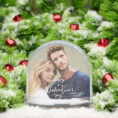 Happy Valentines Day Modern Personalized Photo Schneekugeln (Weihnachten)