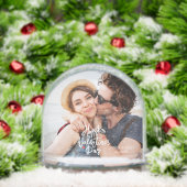 Happy Valentines Day Modern Personalized Photo Schneekugeln (Weihnachten)