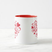 Happy Valentine's Day Modern Red Tasse (Zentrum)