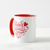 Happy Valentine's Day Modern Red Tasse (Vorderseite Links)