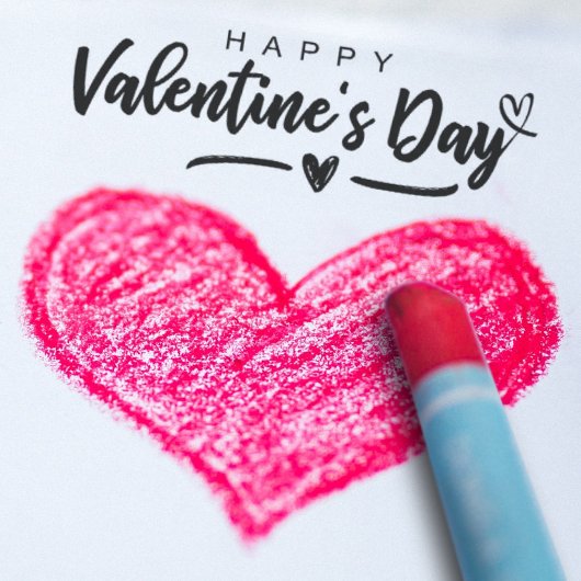 Happy Valentines Day Modern Script Scribbled Herz Permastempel