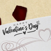 Happy Valentines Day Modern Script Scribbled Herz Permastempel