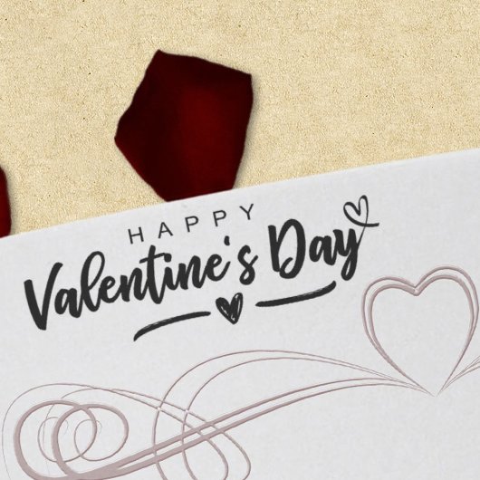 Happy Valentines Day Modern Script Scribbled Herz Permastempel