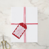 Happy Valentine's Day Modern Trendy Pink & Red Geschenkanhänger (Mit Garn)